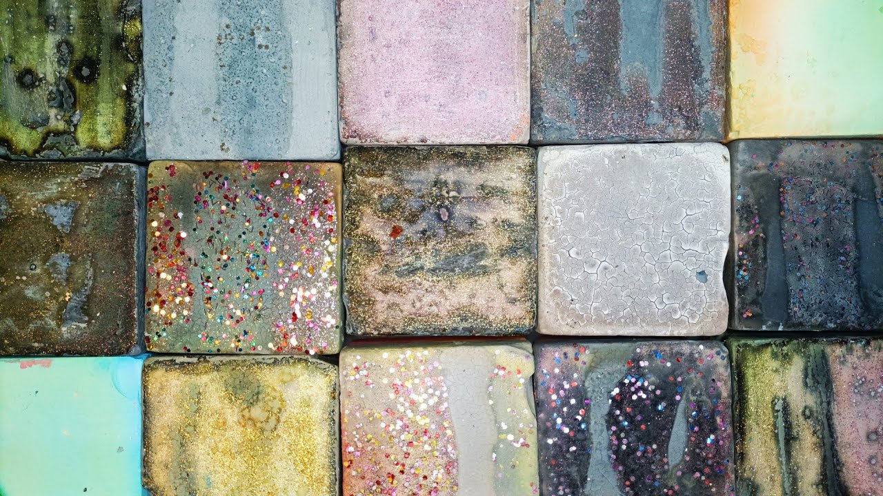 Splitted Gym chalks | 15blocks | ASMR  Dyed Gym Chalk Merco | oddlysatisfying