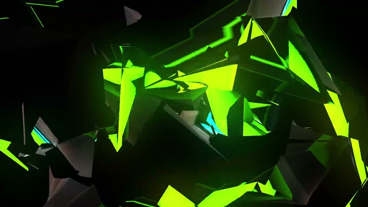 random glowing neon pieces and shards // overlay background effect // random mashup // polygonal