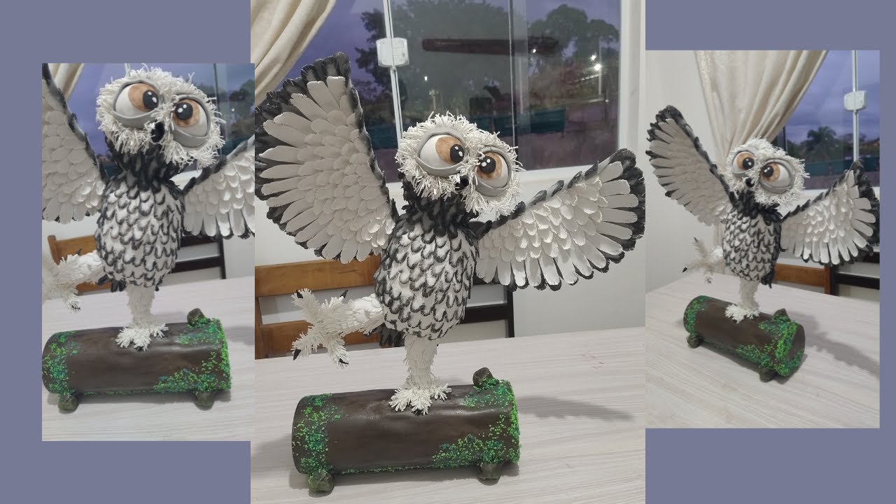 Coruja Cinza em EVA Super Fácil - Parte 1 - Diy