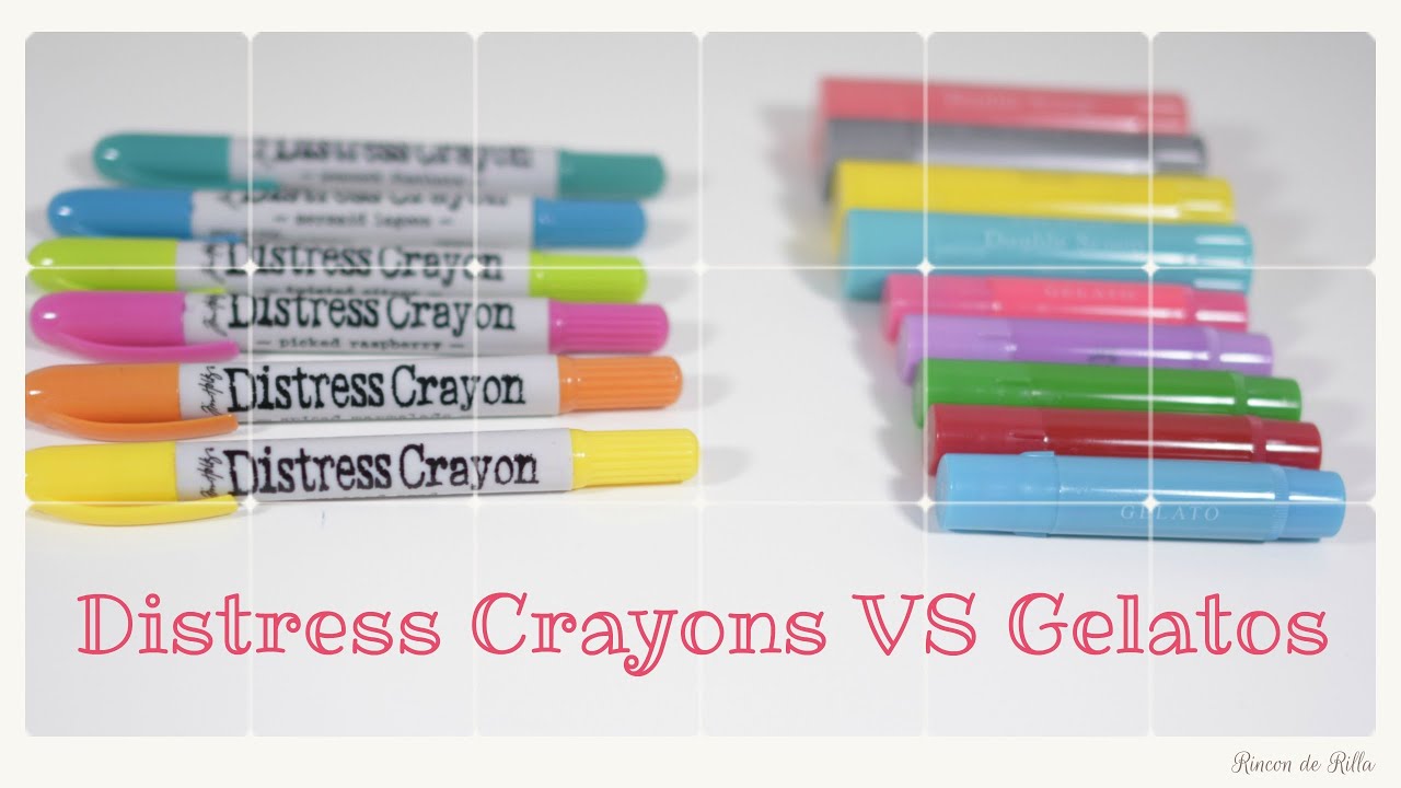 Comparativa: Distress Crayons VS Gelatos. Scrapbooking. Tips Mix media.