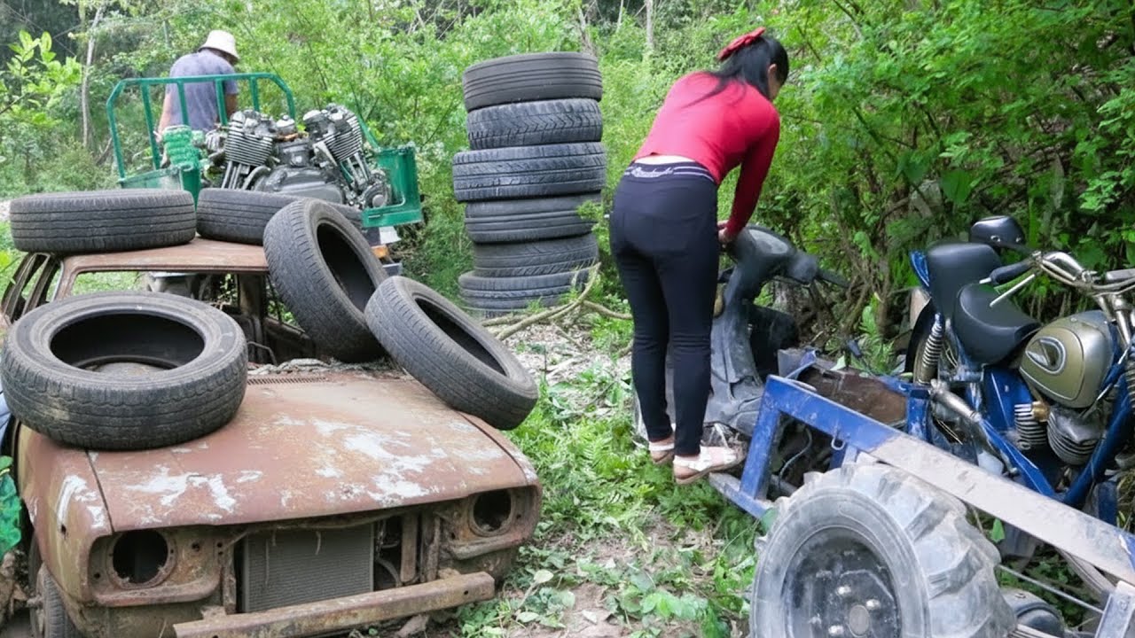 No One Expected It to Run Again as a Silent Mechanical Girl Repairs a Forgotten 3-Wheeled Vehicle