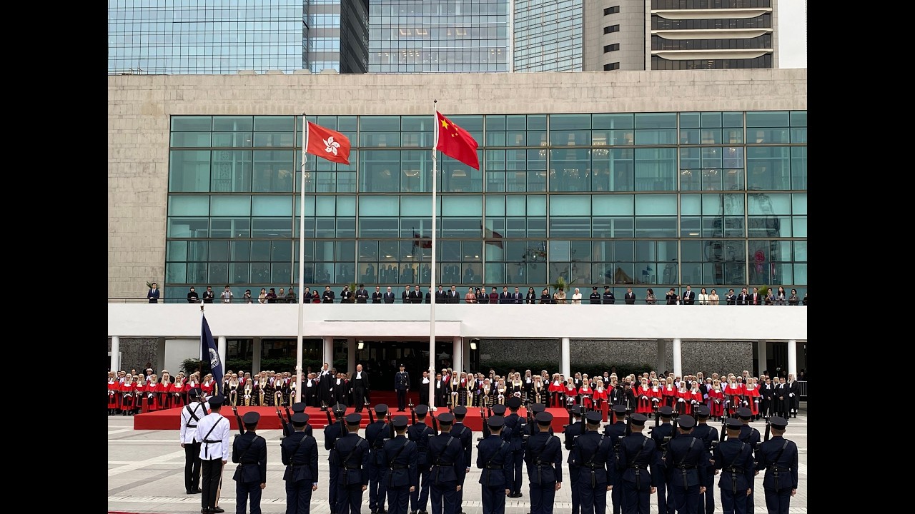 Hong Kong Police march in British military style at Ceremonial Opening of Legal Year, 13 Jan 2020