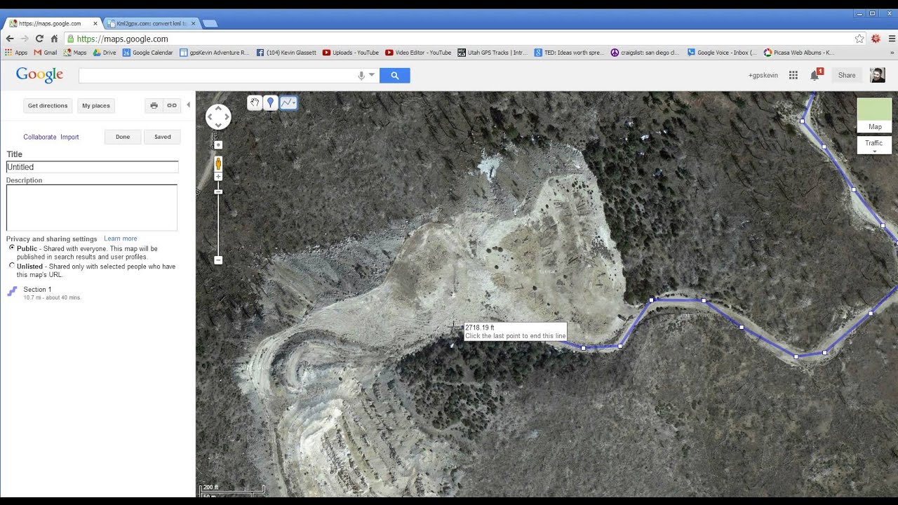 How to Make Tracklogs from Google Maps
