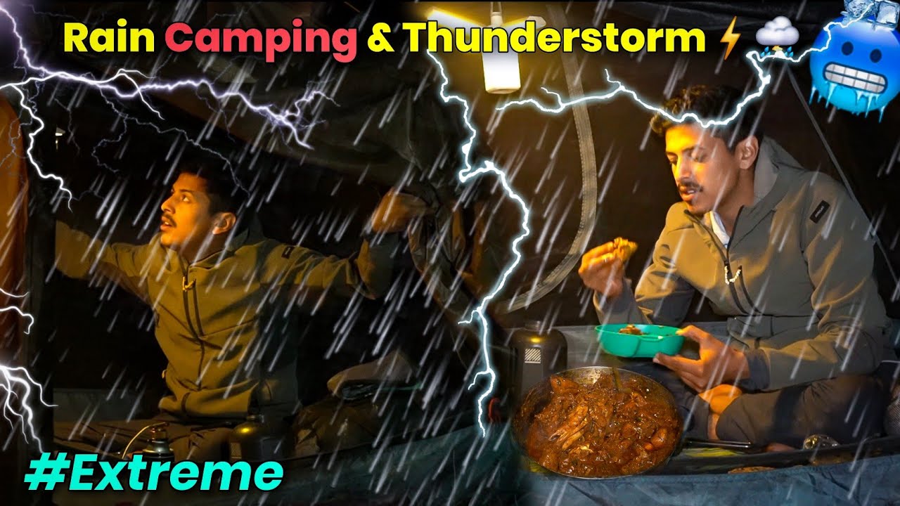 Solo Camping In The Rain & Thunderstorm ⛈️⚡| Extreme Rain Camping India | Unknown Dreamer