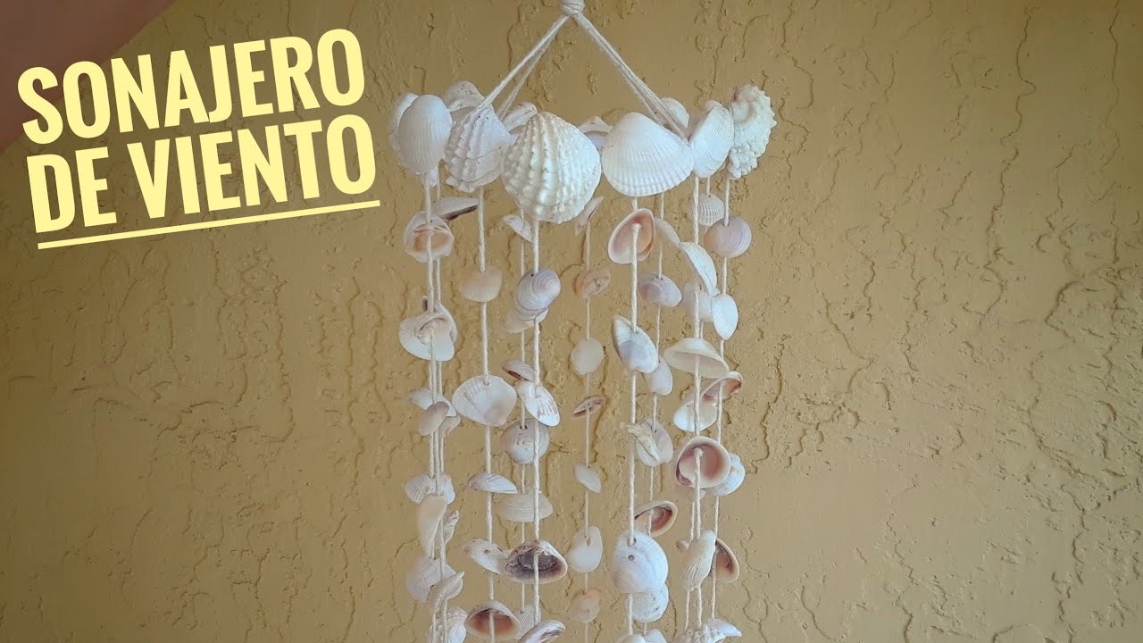 Sonajero de viento hecho con conchas marinas. | DIY Sea Shells Wind Chimes. Easy to make.