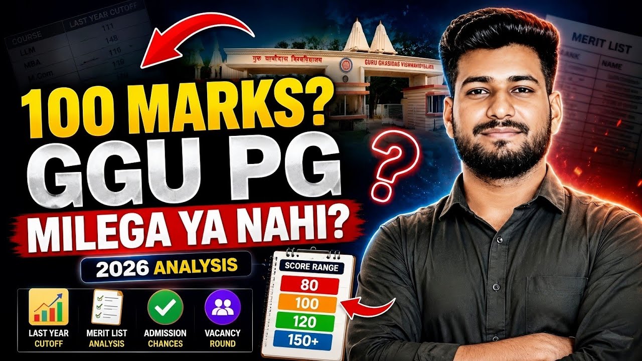 GGU PG Admission 2026 Safe Score Analysis | 80, 100, 120, 150 Marks Par Kya Chances Hai?