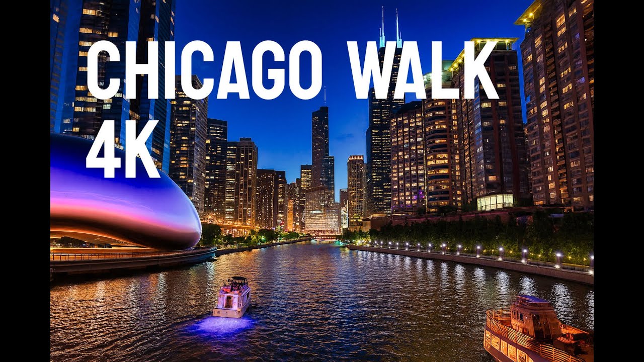 Chicago 4K: Relaxing City Walk — Lake View Park → The Bean → Riverwalk