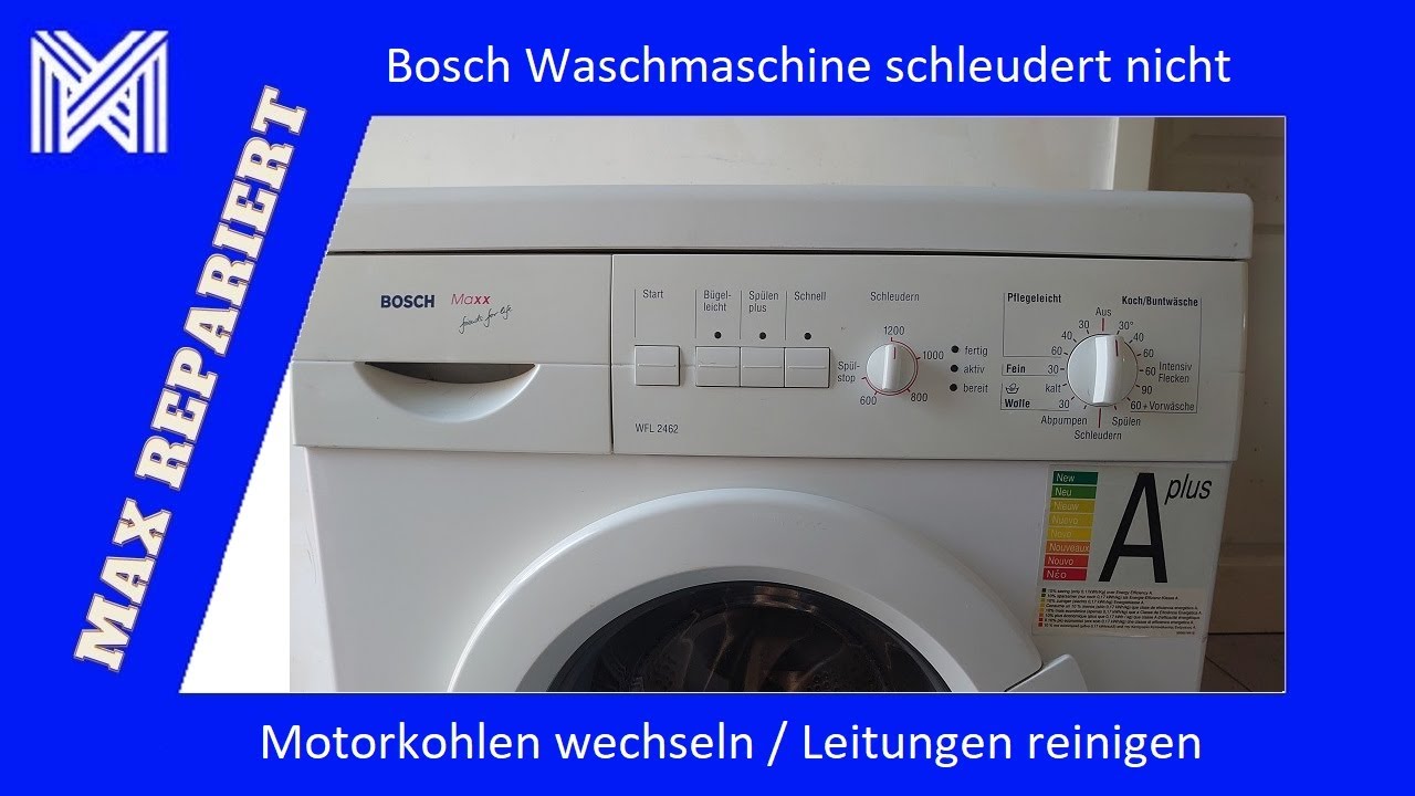 Bosch Maxx Waschmaschine schleudert nicht / Wäsche bleibt Nass / Verstopfung / MAX REPARIERT