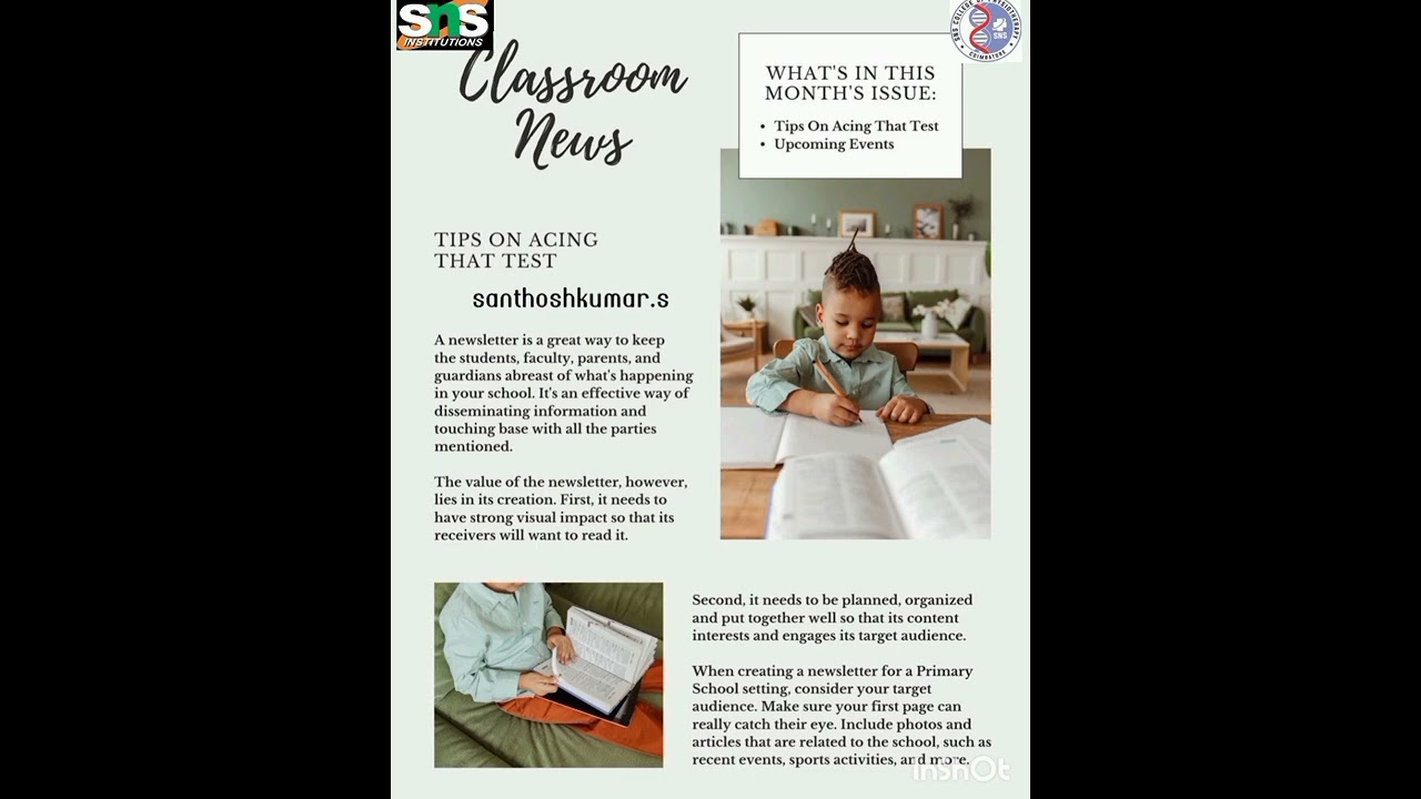 CLASSROOM NEWS|sns institutions||s.santhoshkumar|