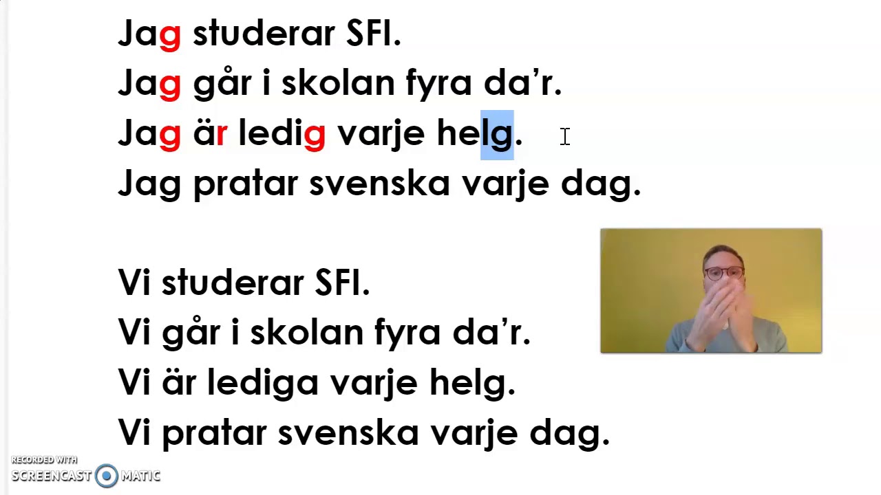 Jag studerar SFI. - uttalsvideo