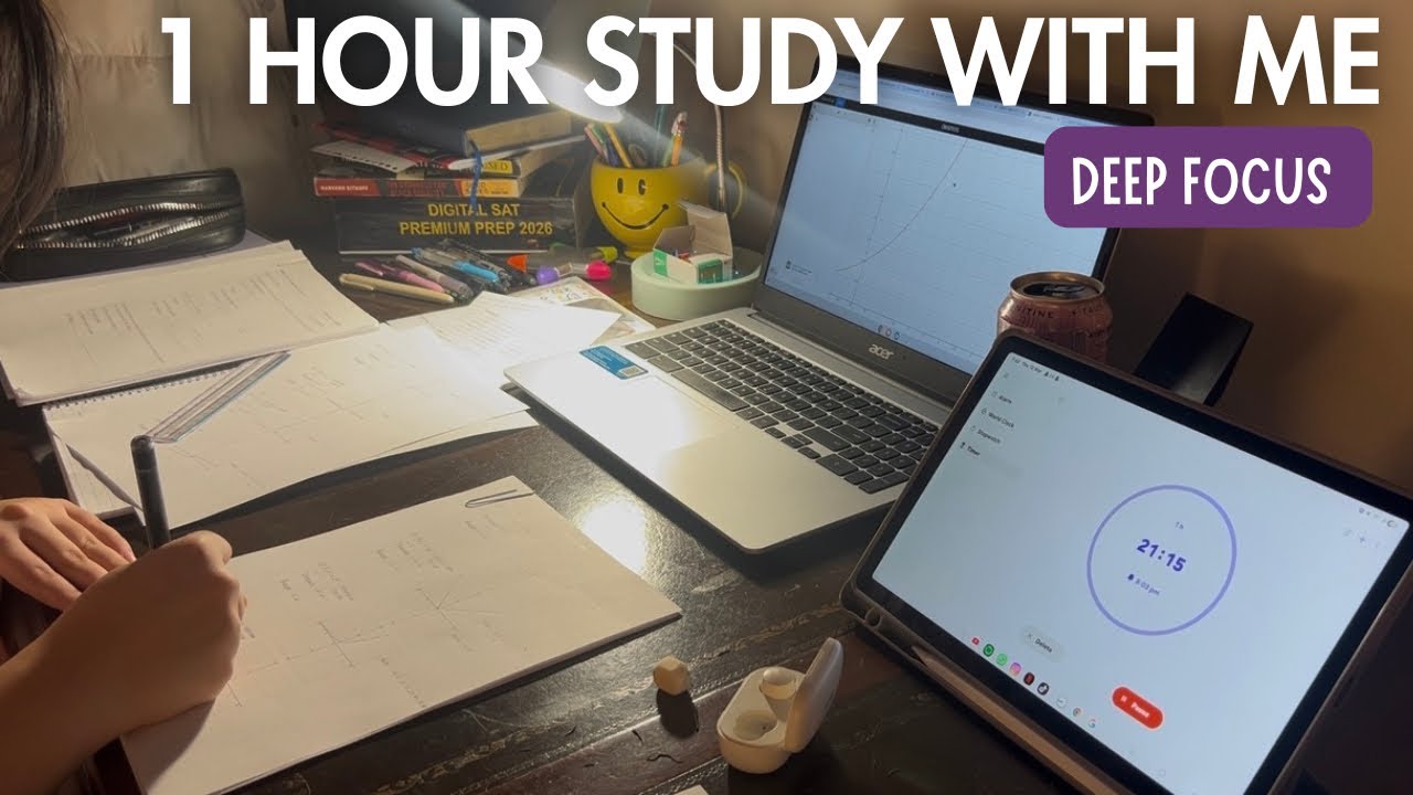 1 Hour Study With Me | Real Time | Background Noise | No music | Deep Focus