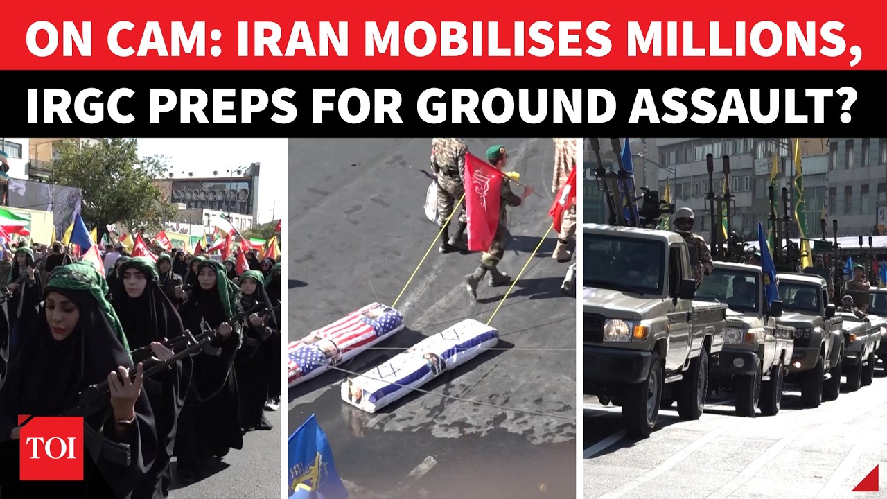 Iran's Huge Mobilisation! IRGC Preps For Ground Assault On US Bases Across Gulf? Watch