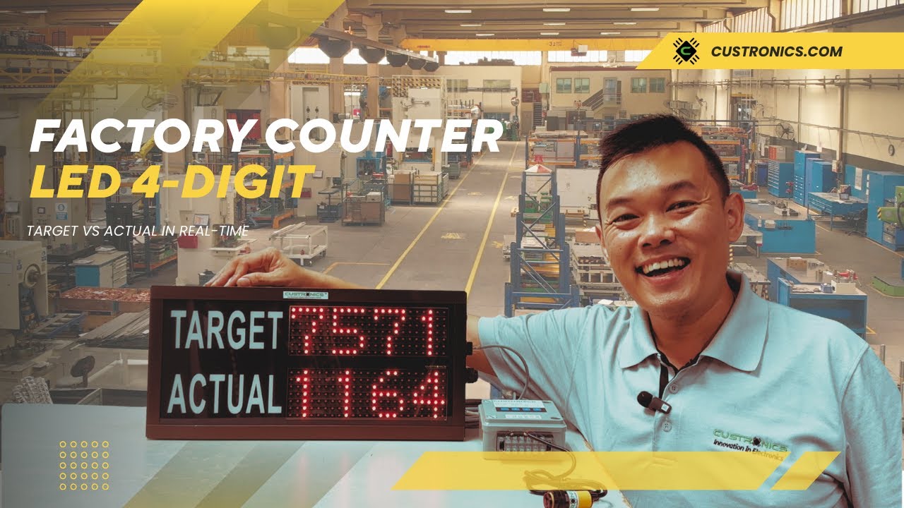 4-Digit LED Production Counter with Sensor Output | Target vs Actual Smart Real-Time Display