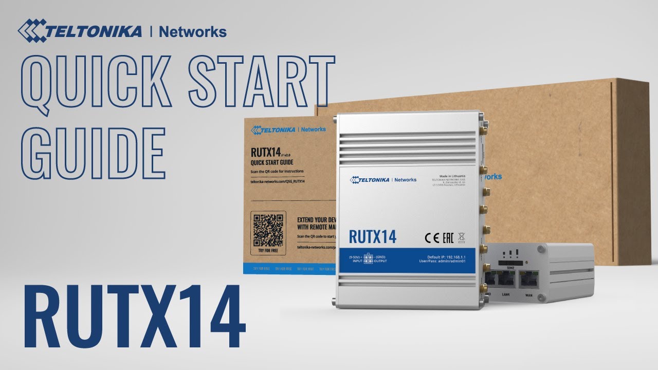 RUTX14 LTE CAT12 Industrial Cellular Router Quick Start Guide | Teltonika Networks