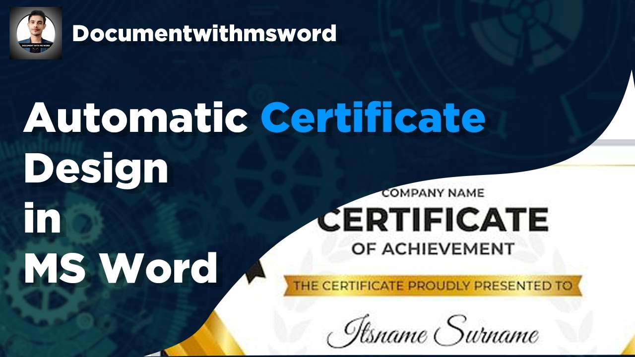 Automatic Certificate Design #documentwithmsword #msword #word #mswordclasses