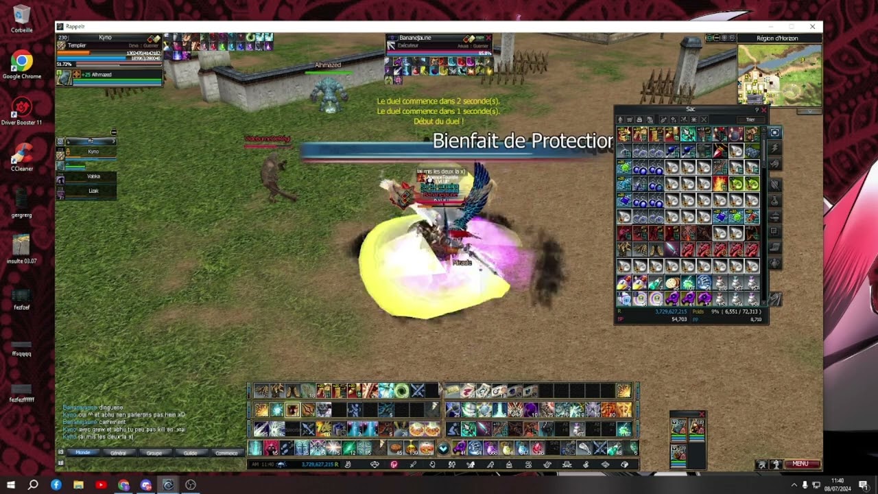 Rappelz FR - Templier mi-stuff PVE 4M HP vs Exécuteur Opti PVP