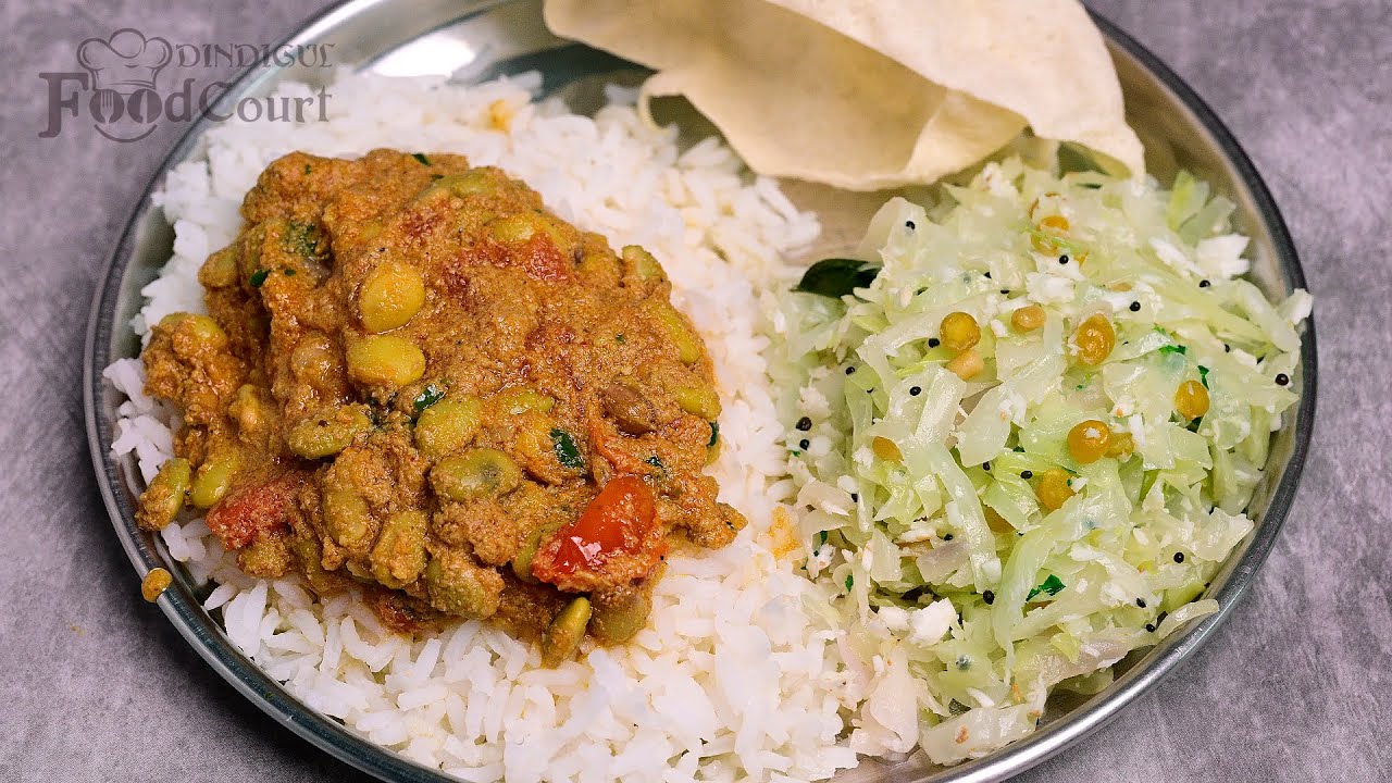 Lunch Menu #9/ Mochai Kulambu/ Cabbage Poriyal