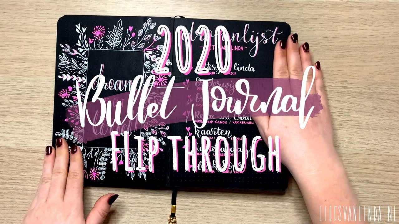 2020 Bullet Journal flip through // Zwarte bullet journal inspiratie!