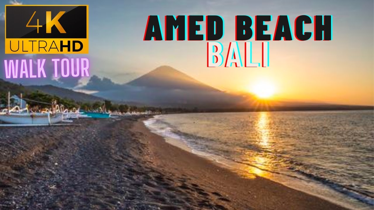 4K Virtual Walk: Amed Beach & Pantai Jemeluk, Bali | Sunny Stroll with a Touch of Rain 🌞🌧️