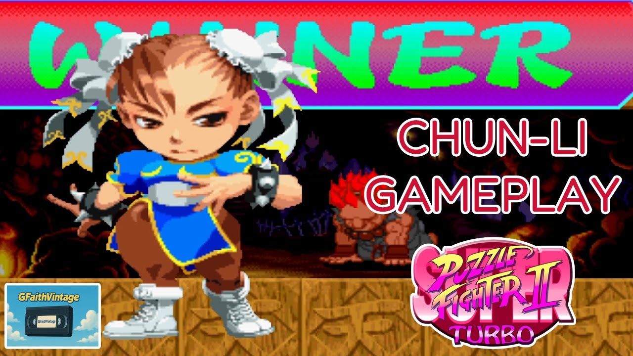 Super Puzzle Fighter 2 Turbo (PS1) - Chun Li Gameplay