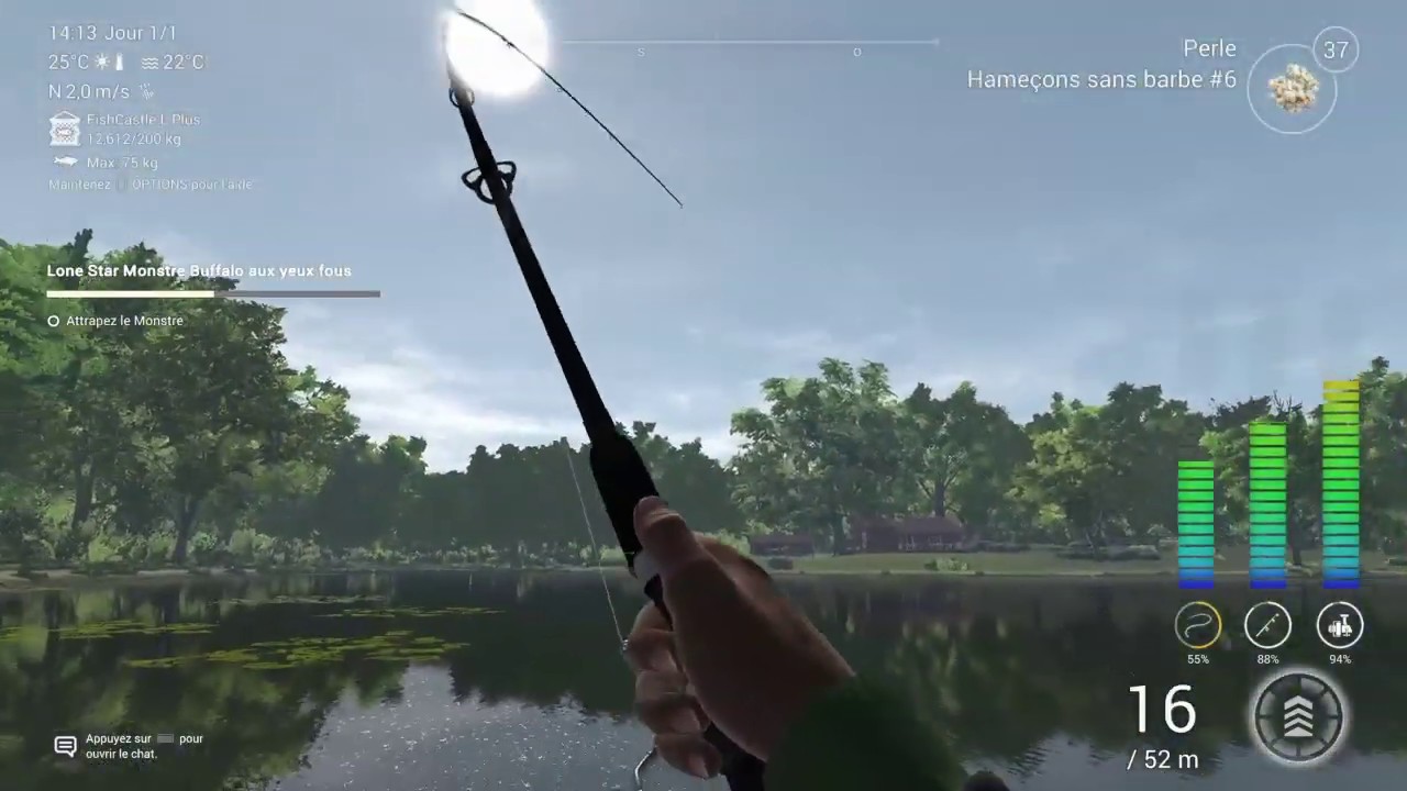 The Fisherman. ( Fishing planet ). Lone star. Boulles de lignes. Le monstre Buffalo aux yeux fou.