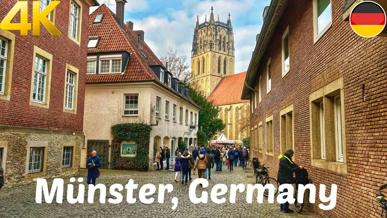 Münster, Germany, Christmas Market and city walking tour 4K