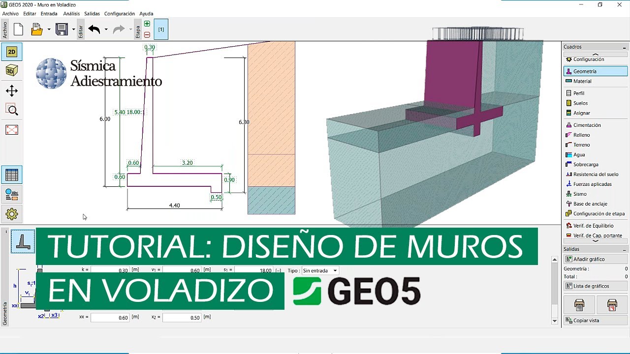 Tutorial | Diseño de Muros en Voladizo con GEO5