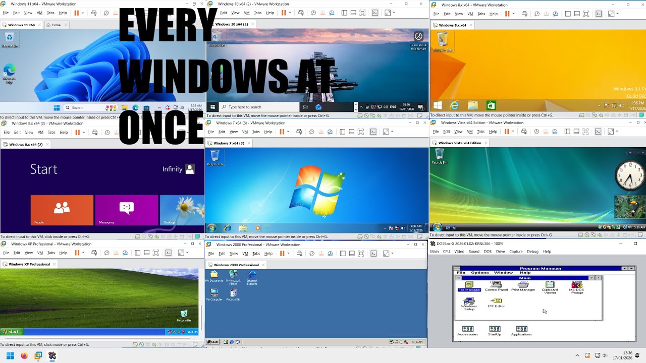 Running EVERY version of Windows at once on my computer