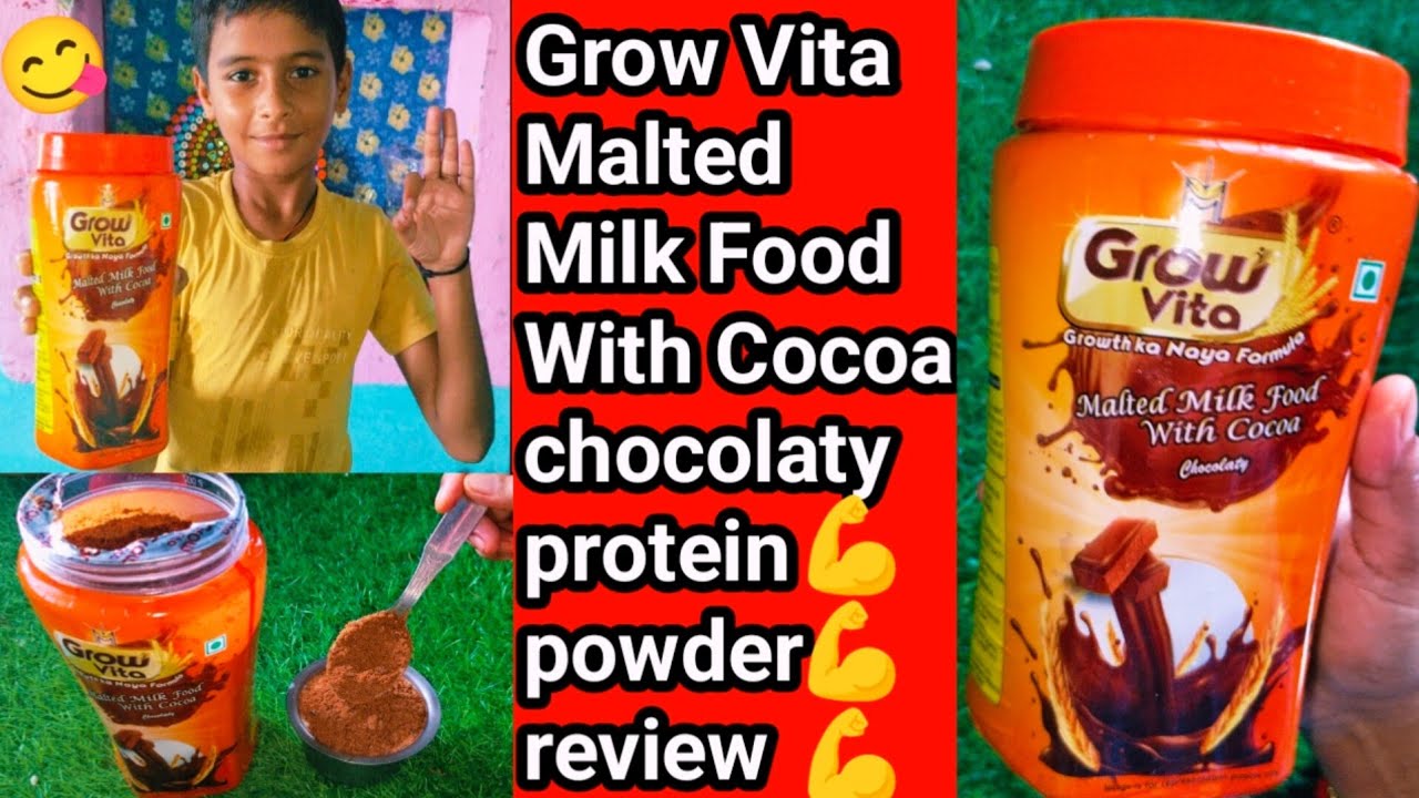 Grow Vito Malted Milk Food with Cocoa chocolaty protein powder honest review ll grow Vita review💪💪👍💯
