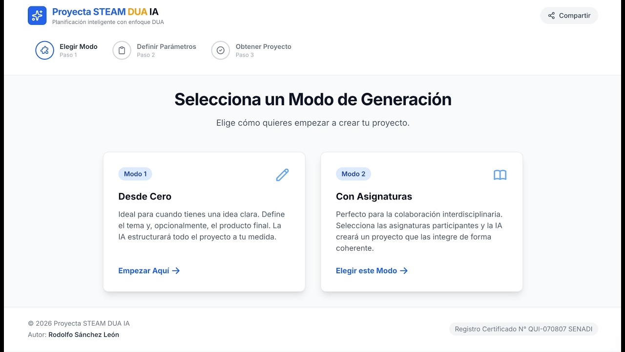 Tutorial Aplicación Proyecta STEAM DUA IA