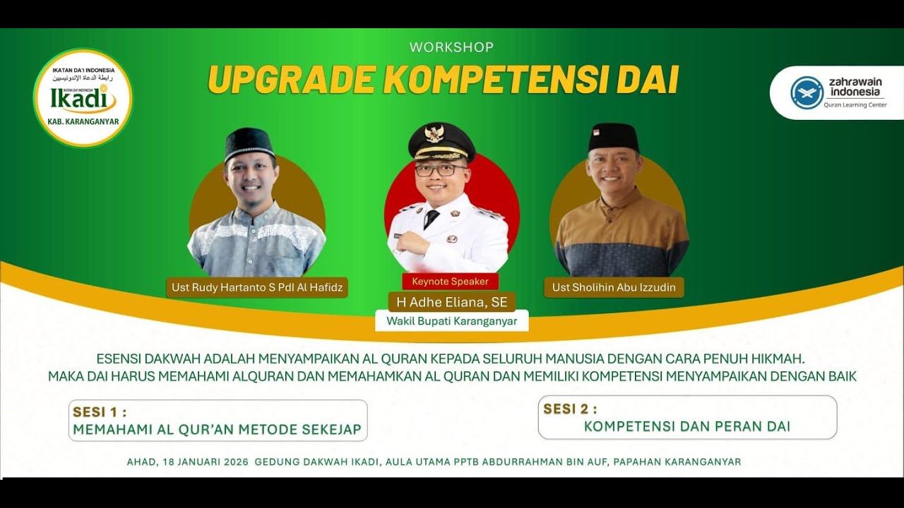 Workshop Upgrade Kompetensi Dai IKADI PD Kab Karanganyar
