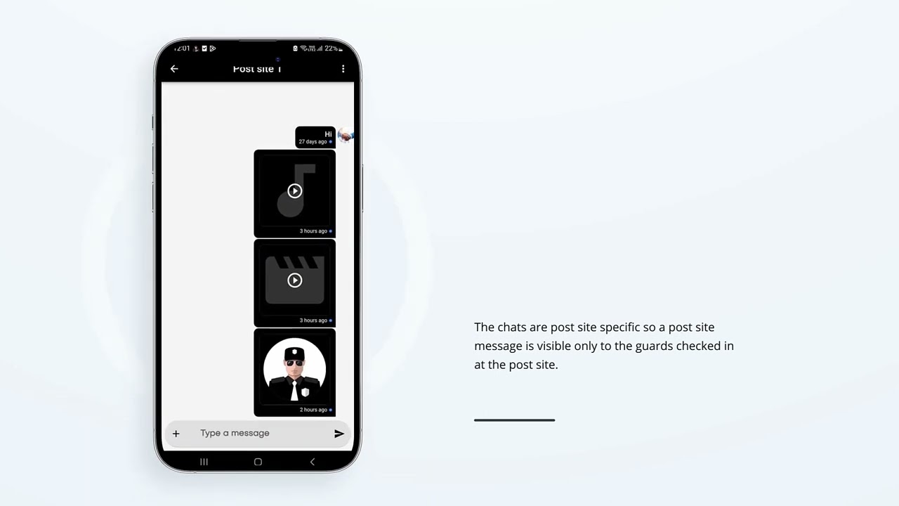 How To Create A New Chat In The Security Guard Mobile App- Security Guard App Support Center Video