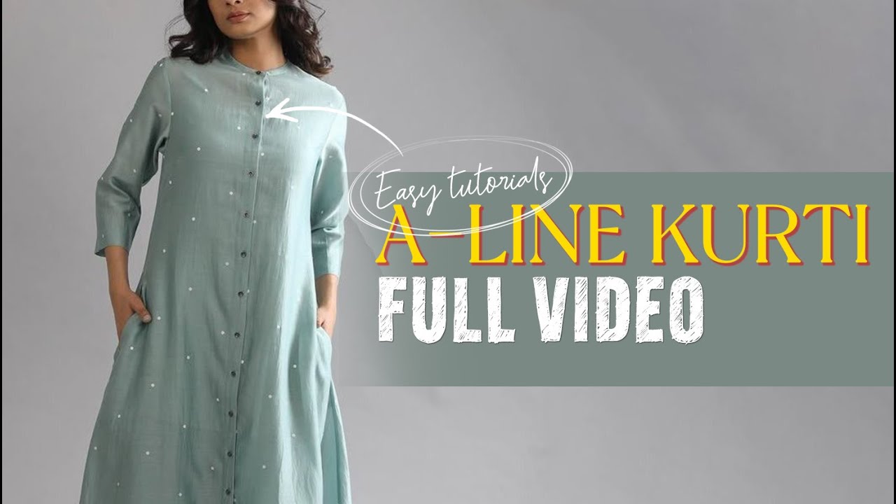 DIY A-Line Kurti Cutting & Stitching Tutorial | Easy Kurti Sewing for Beginners #diy #diyclothing