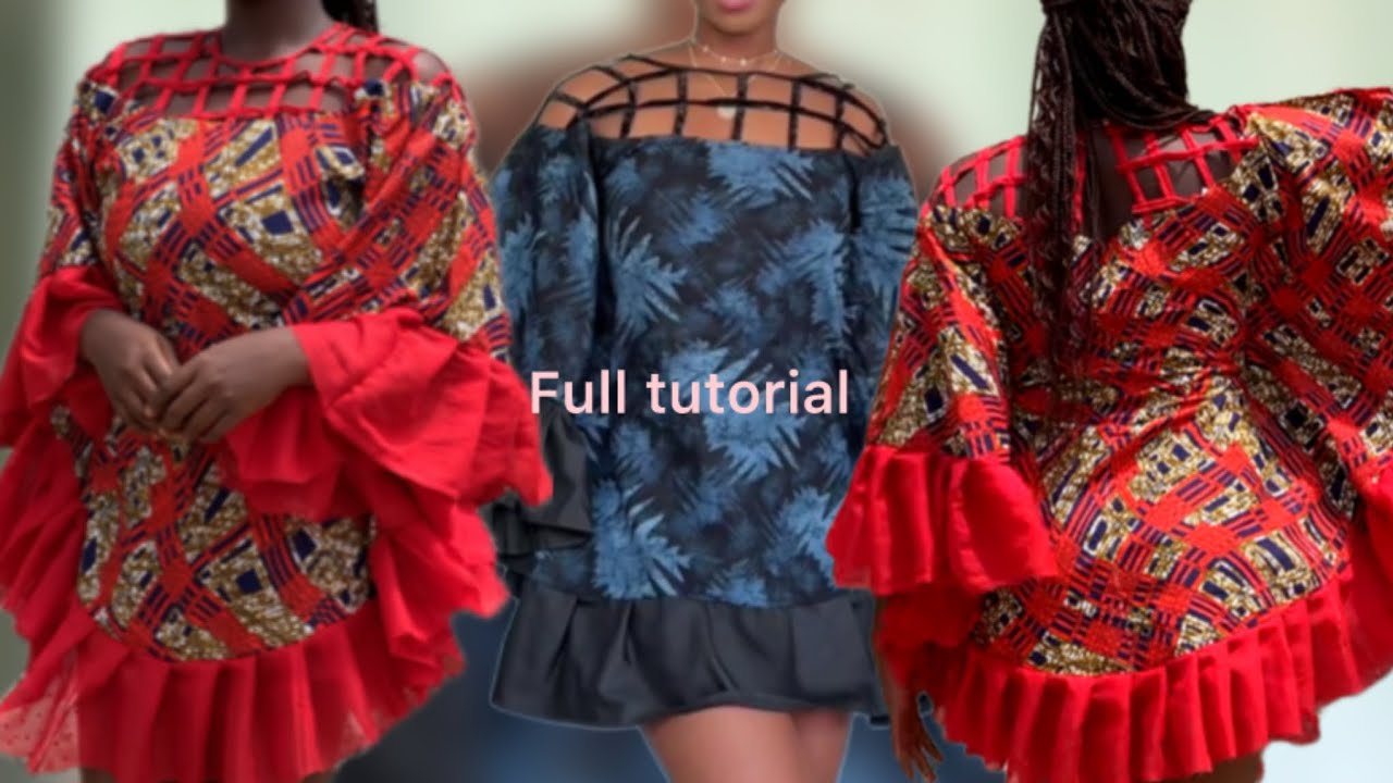 How to cut and sew a trendy bubu dress with basket yoke(full tutorial) #viral #pinterest