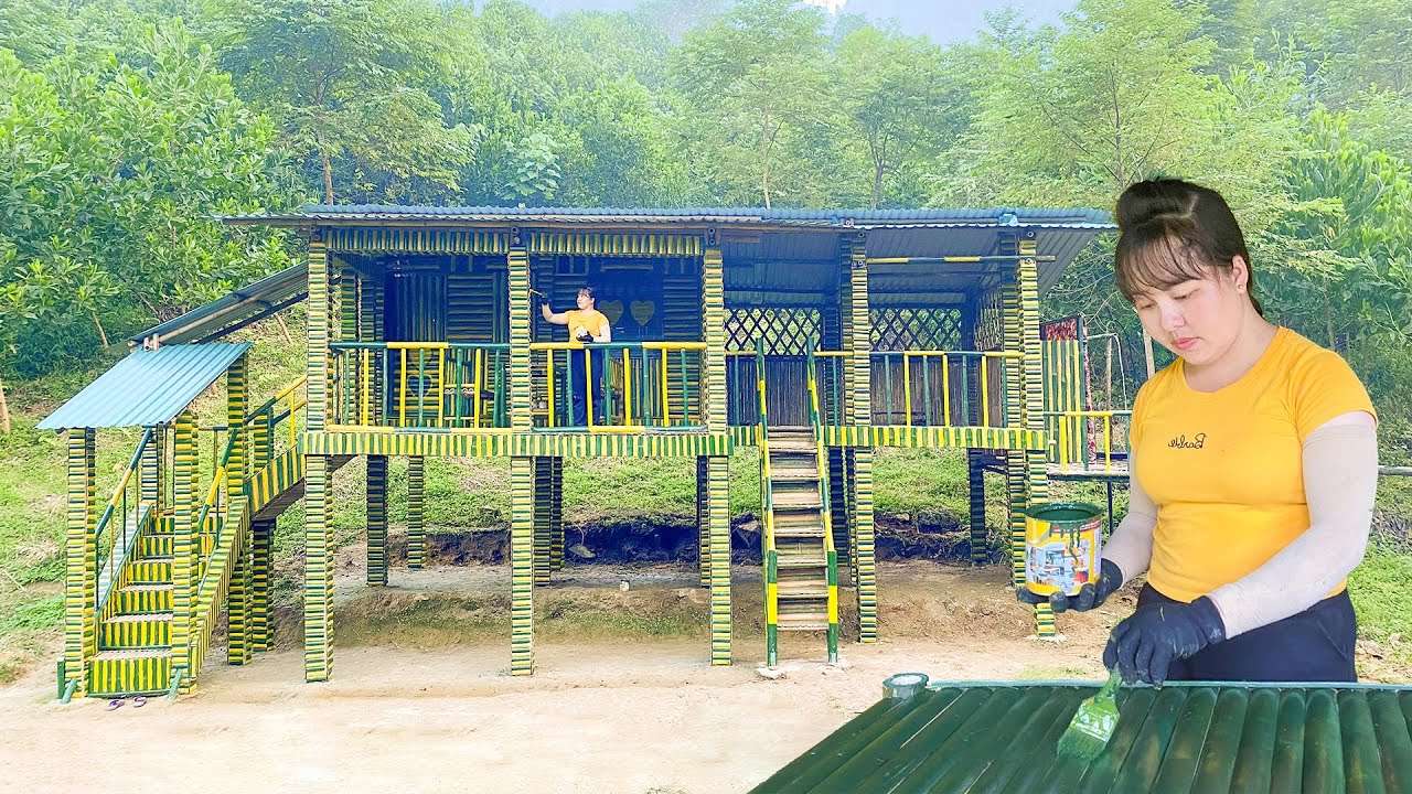 Beautiful Two-story Bamboo House Built By Single Mother's Hands! Sung Ninh