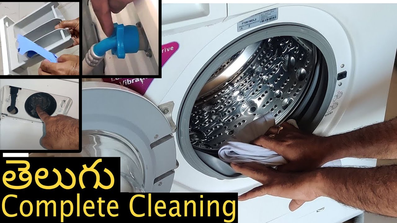 How To Clean Front Load Washing Machine in Telugu | Front Load Washing Machine Drum Cleaning Telugu