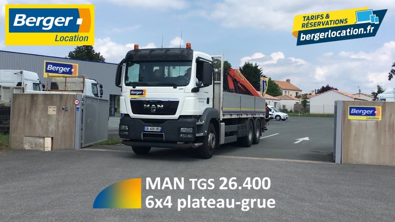 Berger Location - Camion 6x4 plateau-grue 26 Tonnes