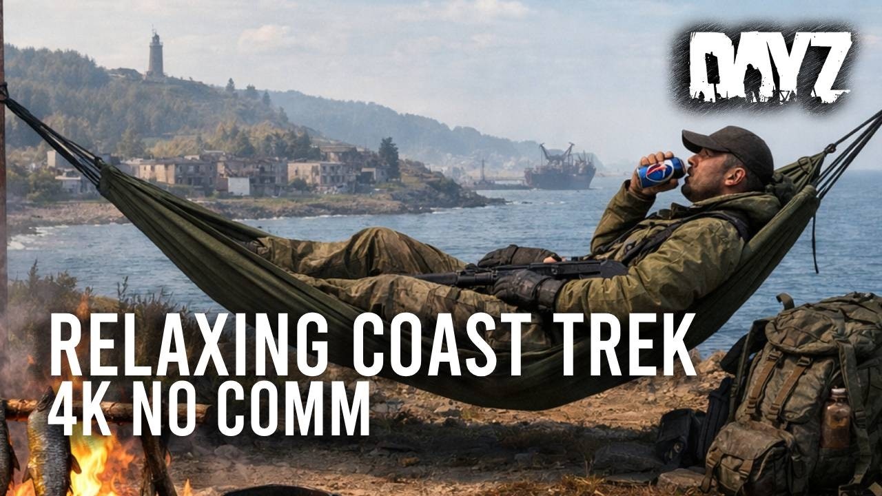 DayZ Relaxing Longplay — Crossing the Empty Chernarus Coastline | 4K No Commentary Immersive Journey