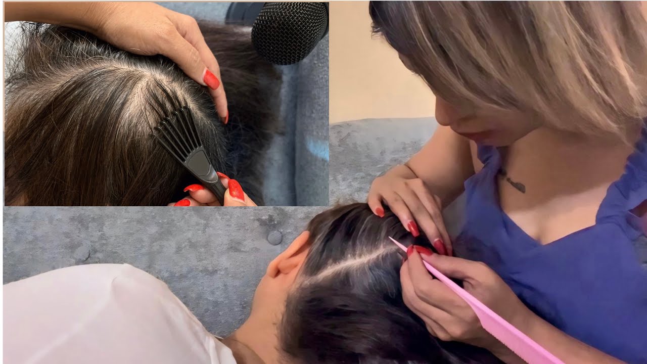 ASMR scratching | scalp NITPICKING