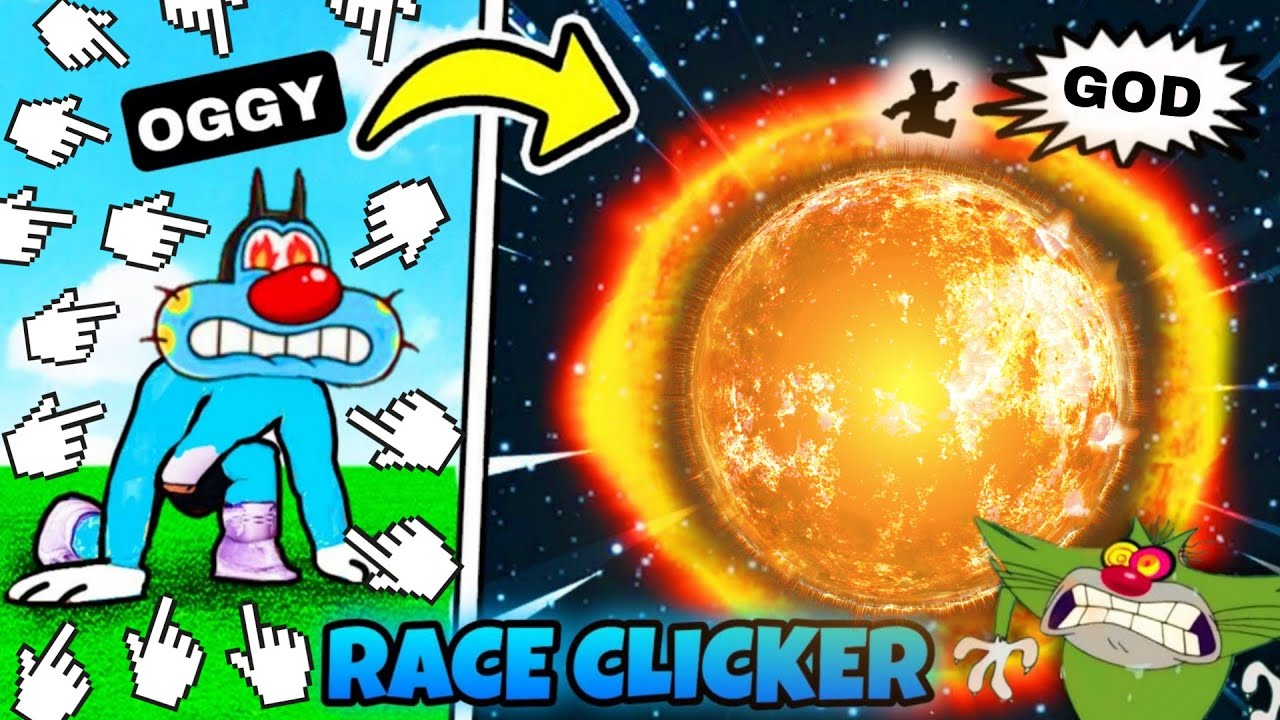Oggy Try To Max Level In Race Clicker Game | Oggy Game | Roblox Race Clicker Game #2