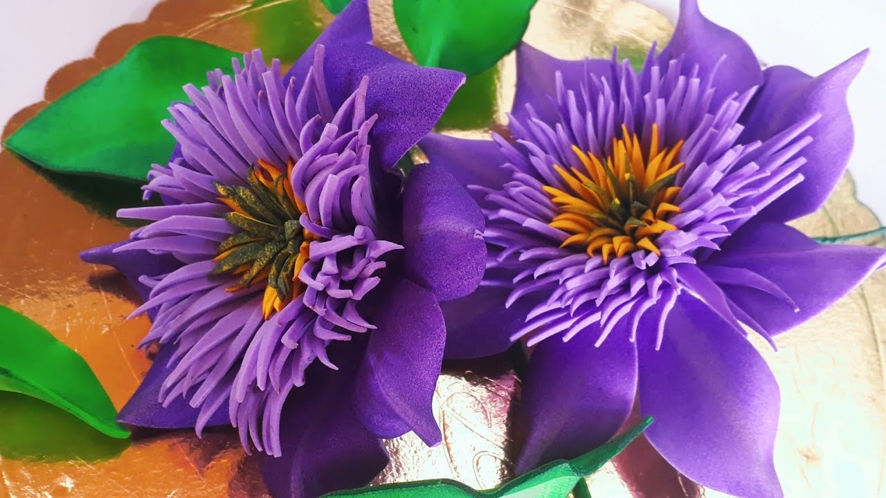 Flor clematis em e.v.a sem frisadores!!Super fácil!!
