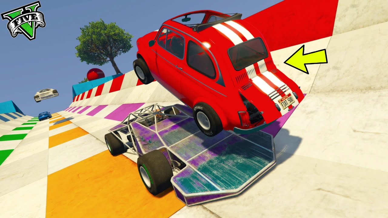GTA 5 ONLINE 🐷 AUTO RAMPA VS FIAT 500 !!! FACE TO FACE 850.000% ESTREMO !!! 🐷 DAJE !!
