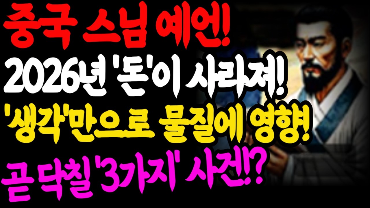 2026년 한국의 3가지 사건을 예언! 앞으로 '돈'이 사라져! '생각'만으로 물질에 영향을 미친다!
