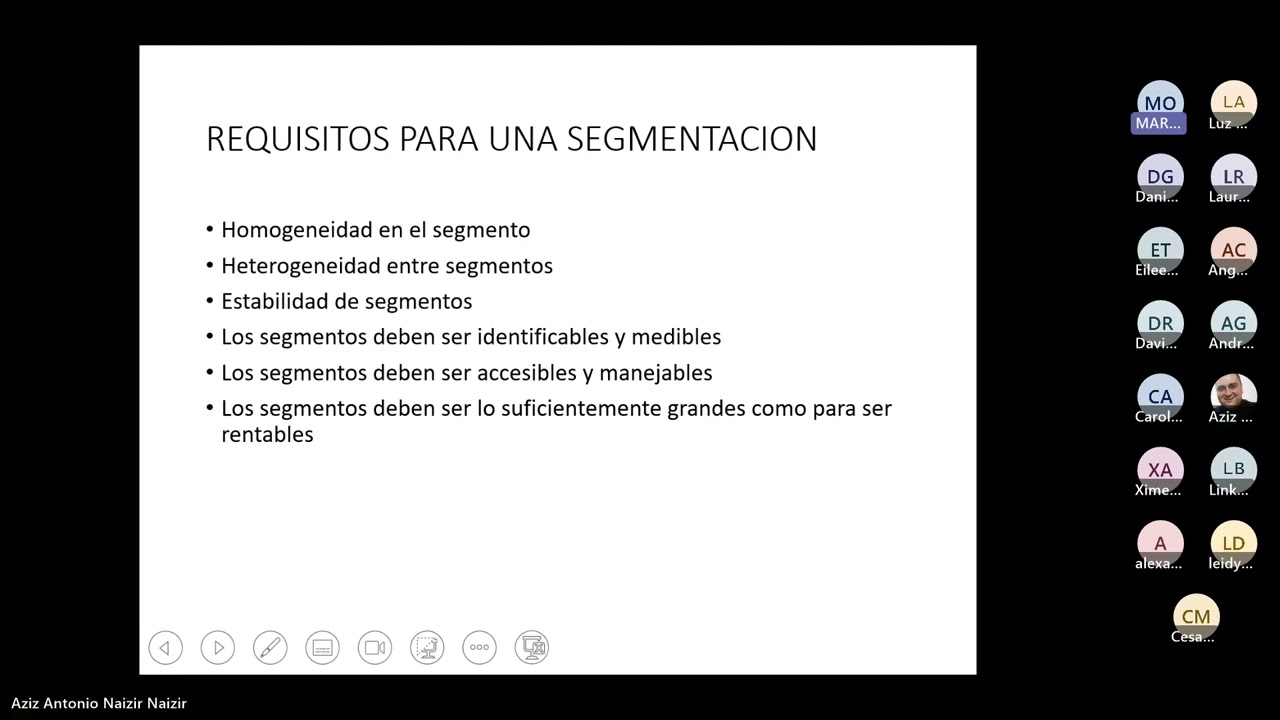 TALLER DONDE REALIZA CARACTERIZACIÓN DE LOS PROSPECTOS DE CLIENTES SELECCIONADOS SEGÚN SEGMENTOS