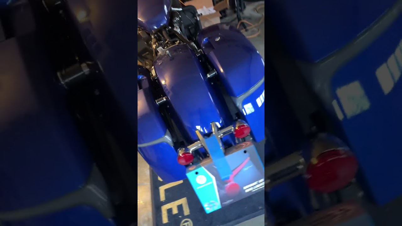 RydeCulture Bryant M1 Bag Lights with the Custom Dynamic Magic Strobe on an Indian Challenger