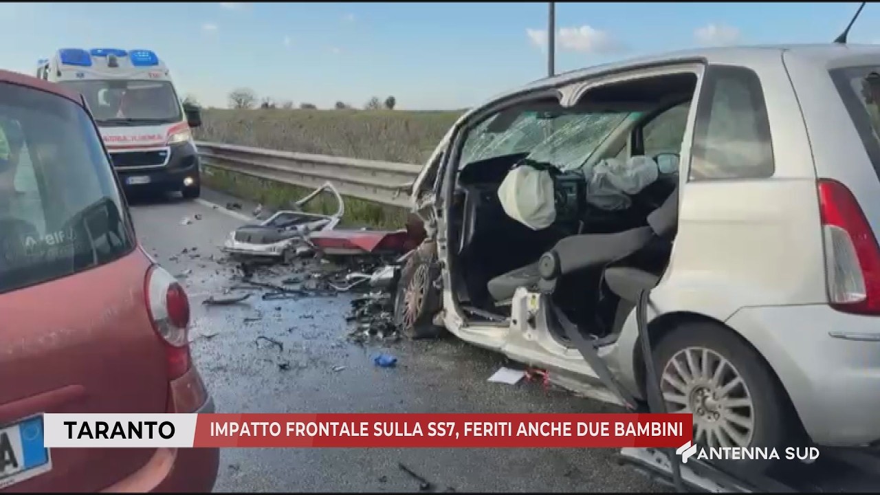 01 FEBBRAIO 2026 - TARANTO - IMPATTO FRONTALE SULLA SS7, FERITI ANCHE DUE BAMBINI