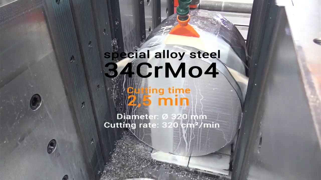 ONL 850 HSS   Cutting exotic alloys with the fastest bandsaw machine