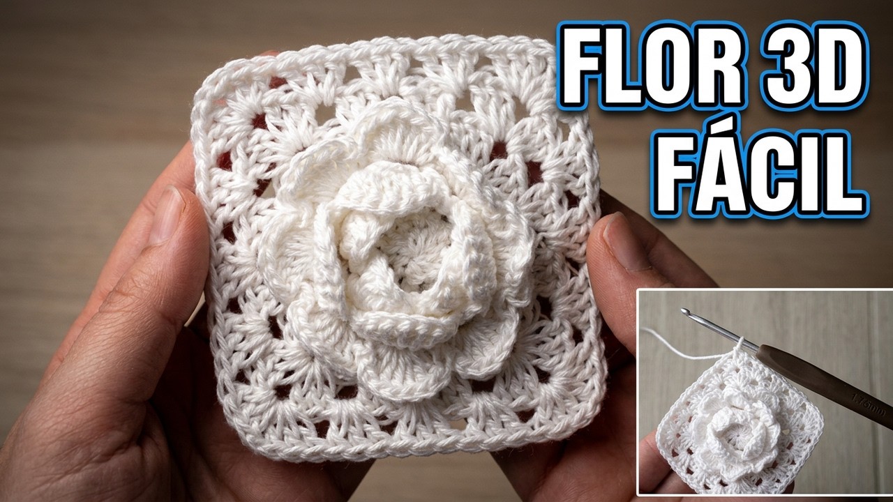 COMO TEJER GRANNY SQUARES (cuadrados de abuelita) a crochet con flores 🌹🧶 | Fácil y hermoso