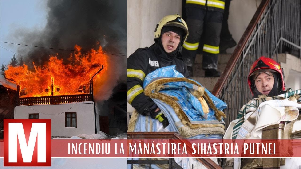 Bunuri și obiecte bisericești au ars la Mănăstirea Sihăstria Putnei într-un puternic incendiu