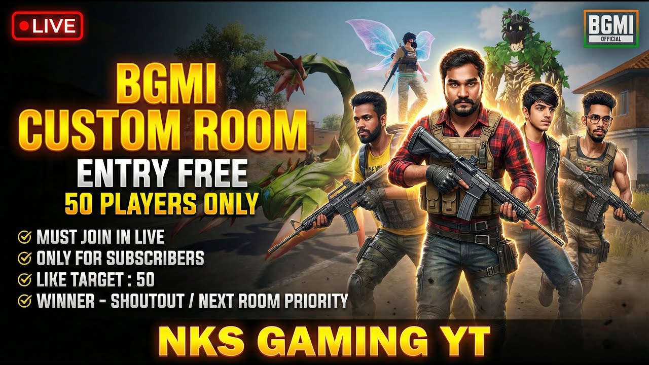 BGMI ROOM MATCH 🔴 Entry FREE | Telugu Custom Room LIVE | 30 Jan 2026 | NKS GAMING YT 9pm